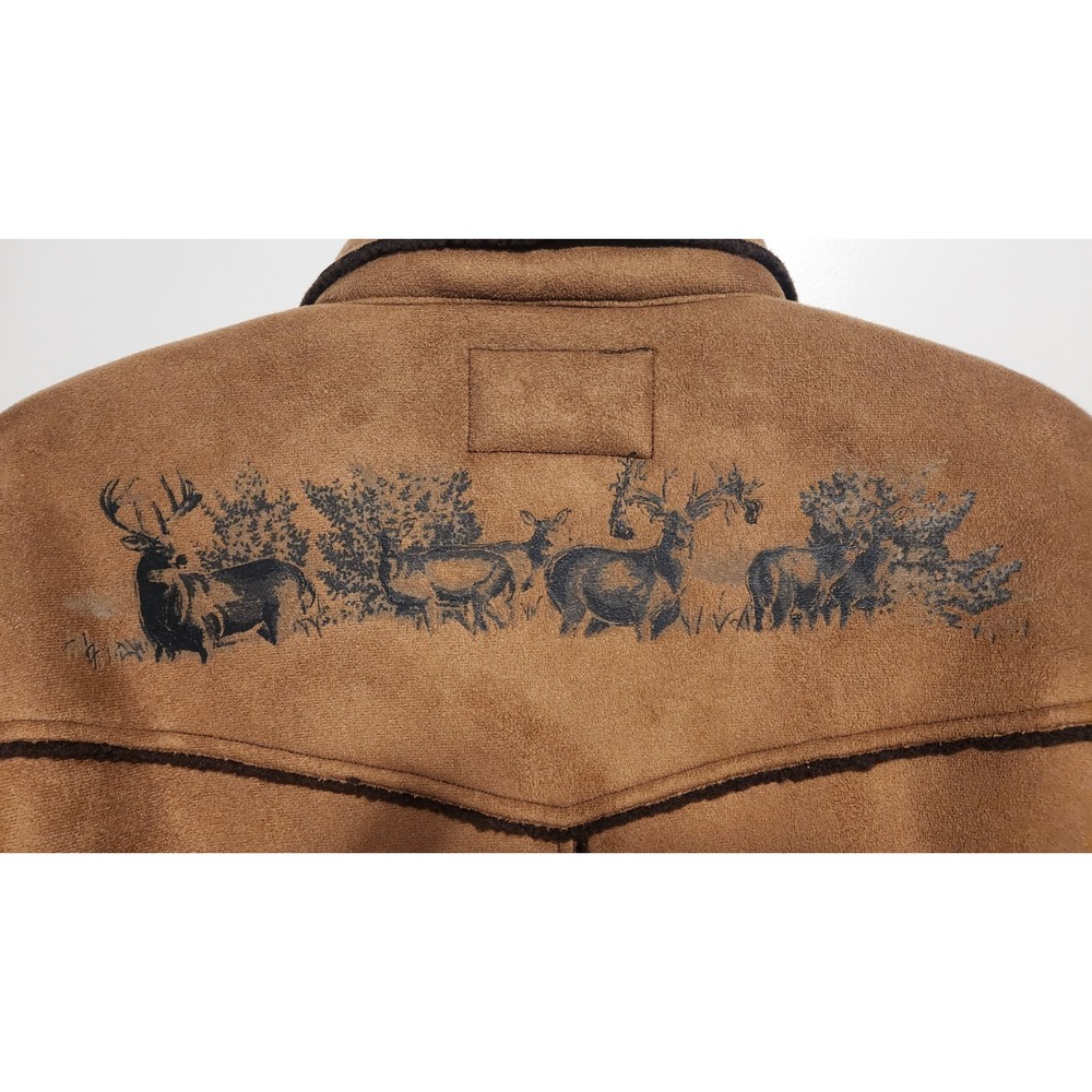 Legendary Whitetails Mens Brown Faux Microsuede Western Yellowstone Jacket L - Picture 6 of 10